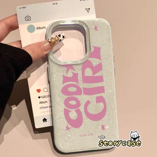 เหมาะสำหรับ OPPO Reno 16 14F 13F 15 15F 13 5 11 5F 16F 12 13F 12F 5z 6 6z 14 ลายตัวอักษร COOL GIRL กลิตเตอร์ เคสโทรศัพท์