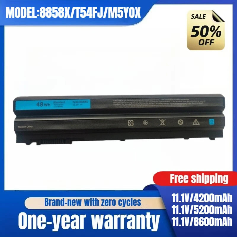 ใช้ได้กับแบตเตอรี่แล็ปท็อป Dell 8858X T54FJ M5Y0X E6420 E6520 E5420 E5520