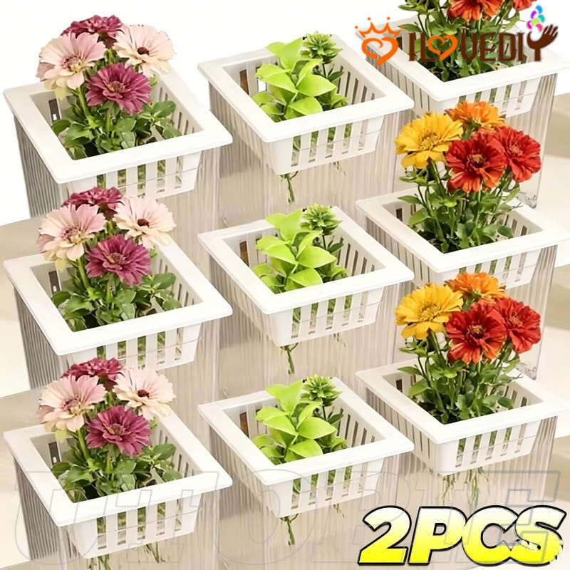 [HGB] 1/2 ชิ้น Stable Plant Support สําหรับผักระเบียงบ้าน,Reusable Square Hydroponic Root Anchorer,ใ