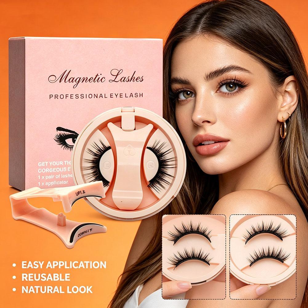 ขนตาแม่เหล็กพร้อม Applicator ไม่มีกาวต้องการ Soft Lashes Natural Look แต่งหน้า Lashes K6k9