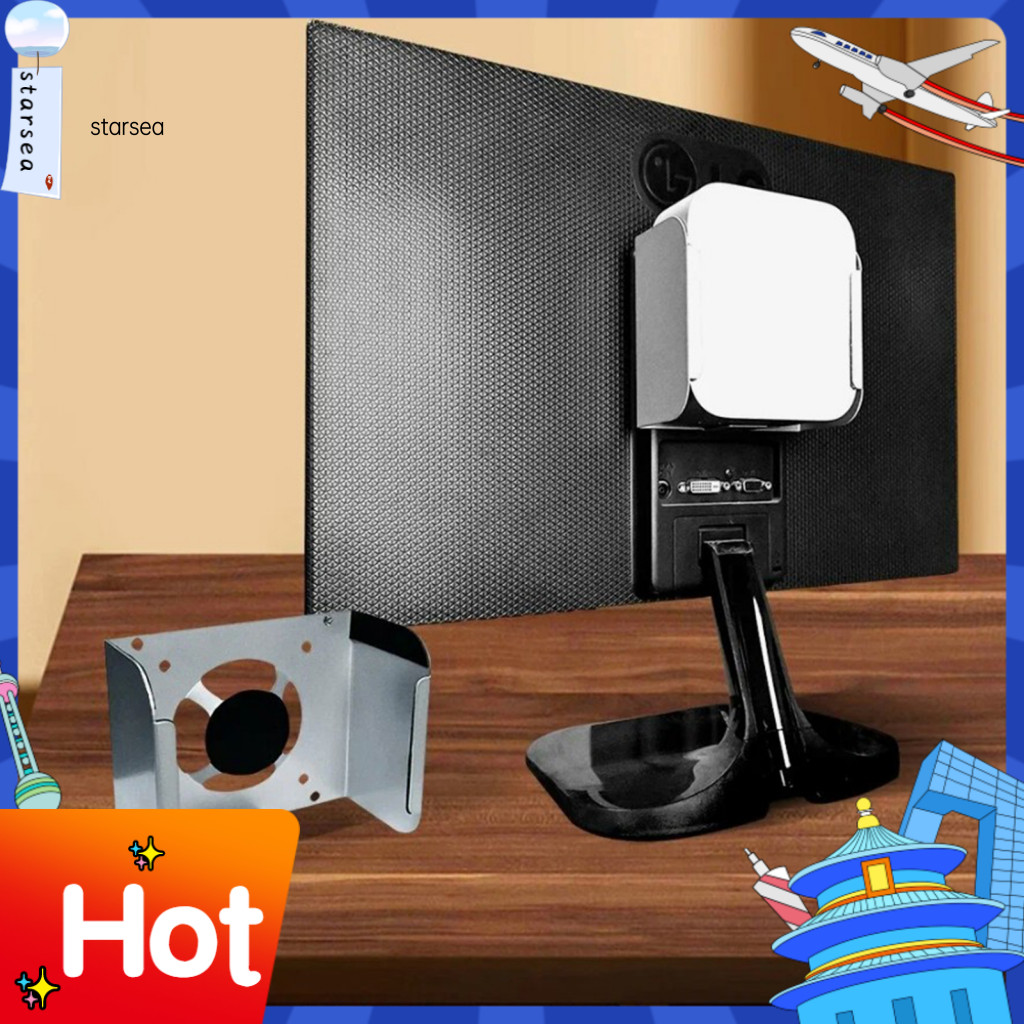 SRA ZK ทนทาน Mini 4 Bracket Secure Mini 4 ผู้ถือ Mini 4 Wall Mount Bracket สําหรับ Mac Mini 4 – ภายใต้ผู้ถือโต๊ะพร้อม Anti-slip Padding Monitor Back Mount สําหรับ Home