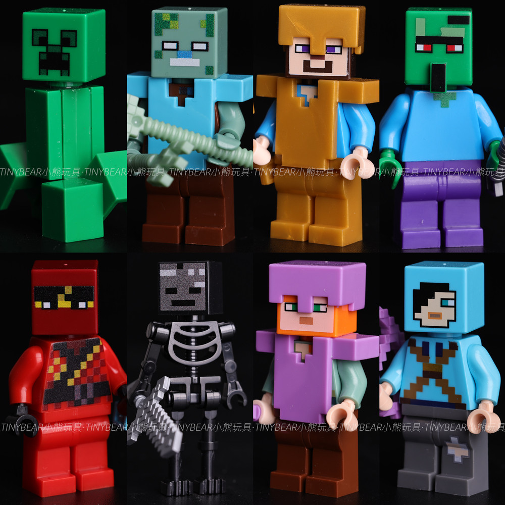 minecraft minecraft toy ปริศนาในประเทศ Minecraft Downing King Steve Dragon Slayer KAI โครงกระดูกที่ฝ