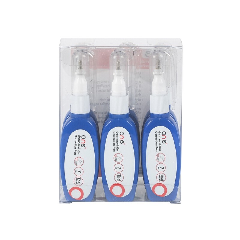 ONE น้ำยาลบคำผิดแบบขวด ขนาด 7 มล. (แพ็ค 6 ขวด)