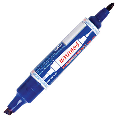 LANCER ปากกามาร์คเกอร์ รุ่น Duo 288 สีน้ำเงิน ขนาด 2 หัว (12ด้าม)