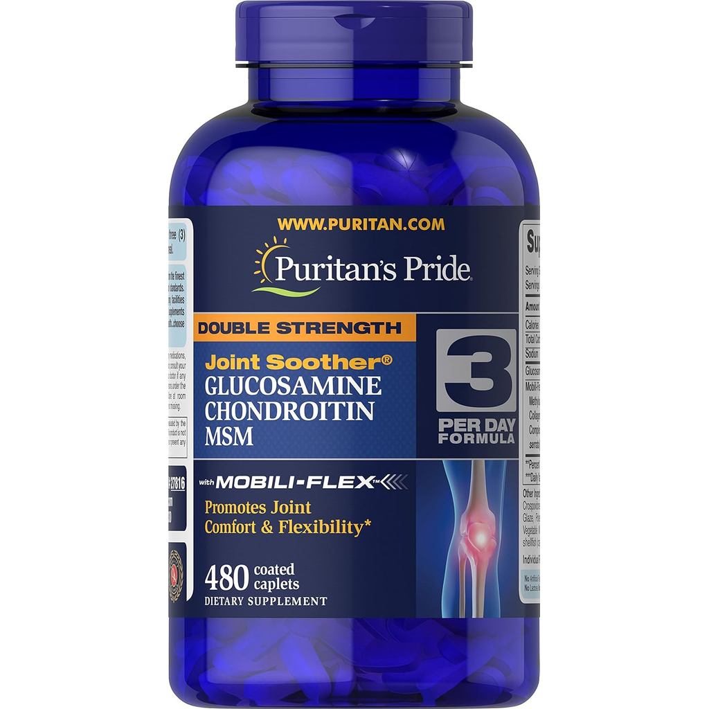 Puritan's Pride Glucosamine, Chondroitin & MSM Capsules, 3 Per Day Formula