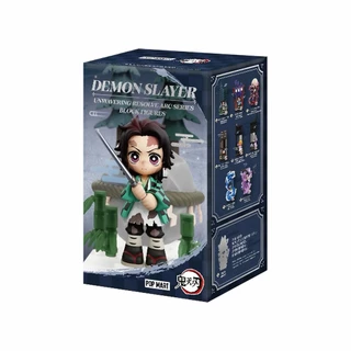 P POPMART POPMART Demon Slayer Stand Series Building Block รูป Mystery Box ของเล่นตกแต่งของขวัญ