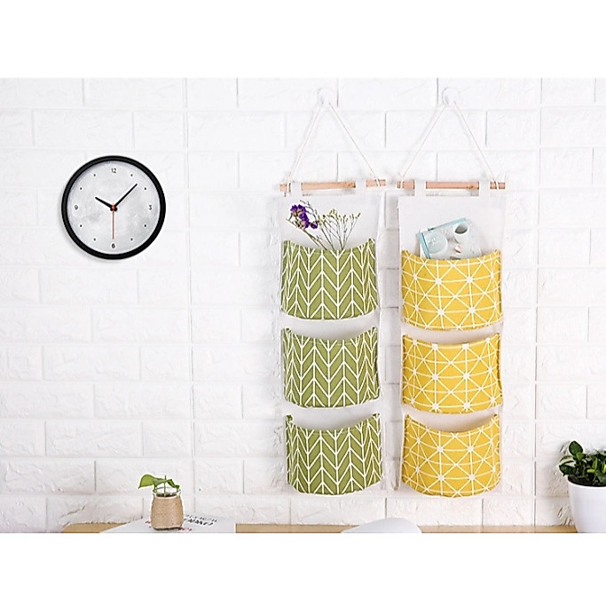 #TH21 Hanging storage bag กระเป๋าแขวนผนัง ตะกร้าเก็บของติดผนัง ถุงเก็บของ ที่เก็บของแบบแขวน 3ช่อง