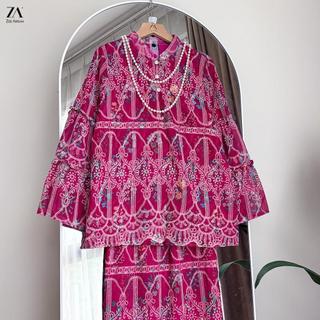 ZOE ARISAH Zaynara Kurung Kedah Moden Printed Sulam Lace Baju 2026 Cotton Embroidery Fabric Sets Wanita Viral ZOE ARISSA