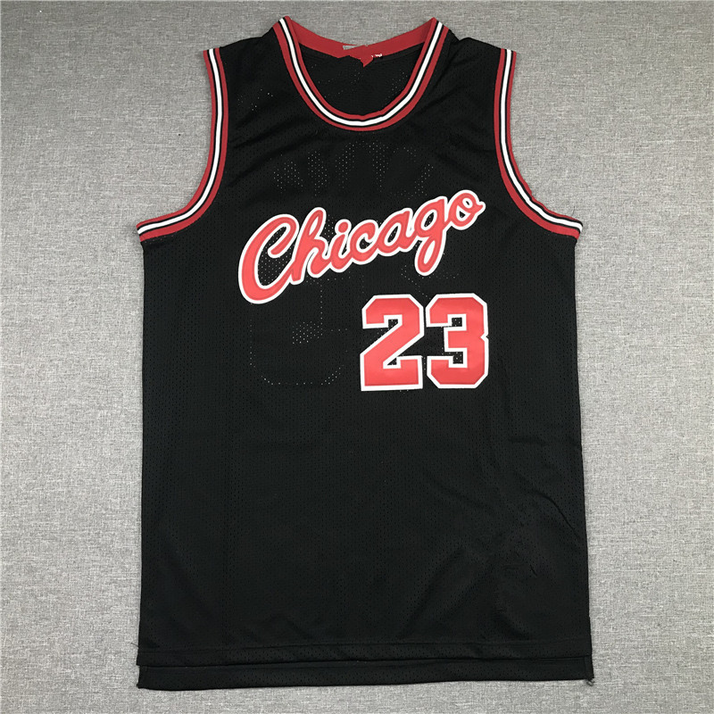 Bull 23 Retro Black Conjoined Character Chicago Chicago Jordan Mesh Retro American Basketball Unifor
