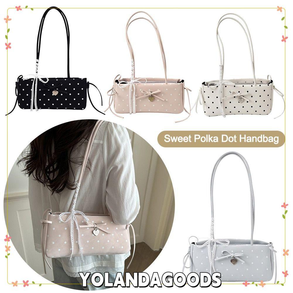 YOLANDAGOODS1 Pillow Bag, With Charm Polka Dot Shoulder Bag, Fashion Large Capacity Long Shoulder St