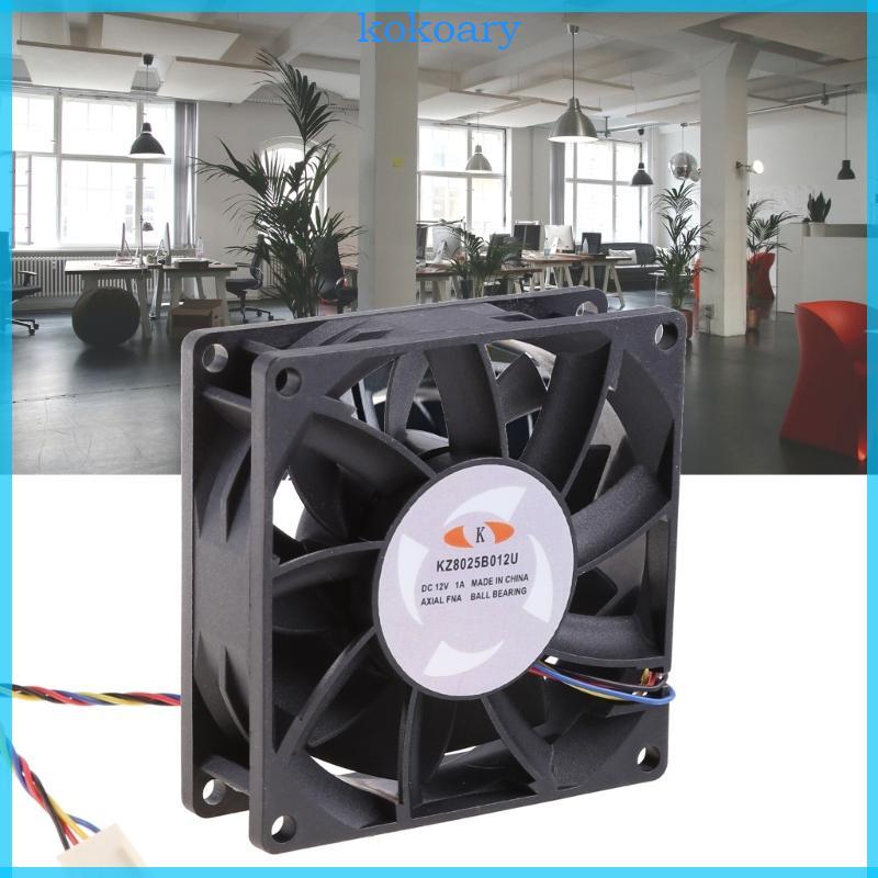 KOK KZ8025B012U DC12V 1 00A PWM พัดลมระบายความร้อน 80x80x25 มม. 2 แบริ่ง 6500RPM 85 2CF