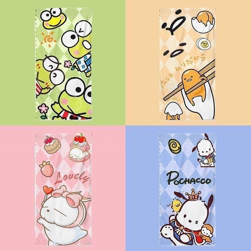 Sanrio Bath Beach Towel ผ้าเช็ดตัวน่ารักผ้าเช็ดตัวกีฬา Quick-Drying Sweat Towel Seaside Beach Towel 