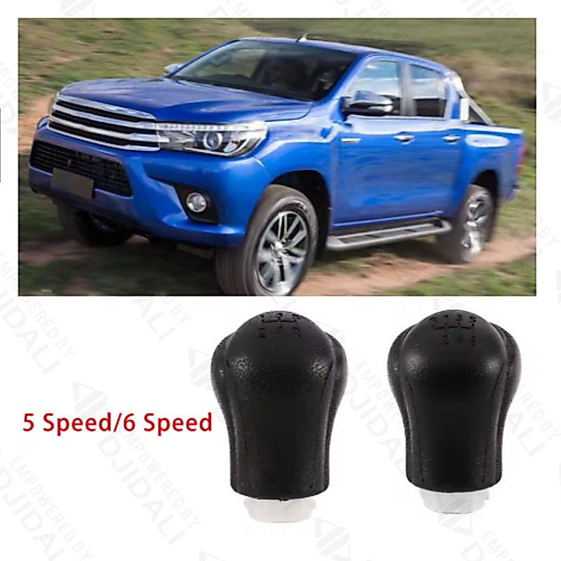 หัวเกียร์กระปุก หนัง PU 5/6 เกลียว สำหรับ Toyota รุ่นเกียร์ธรรมดา หัวเกียร์แต่งรถ ถอดเปลี่ยนง่าย ด้ามจับหนัง สีดำ