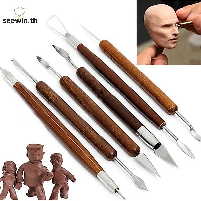 Seewin 6pcs Clay Sculpting Wax แกะสลักเครื่องปั้นดินเผา DIY เครื่องมือ Shapers Polymer Modeling ของขวัญ th