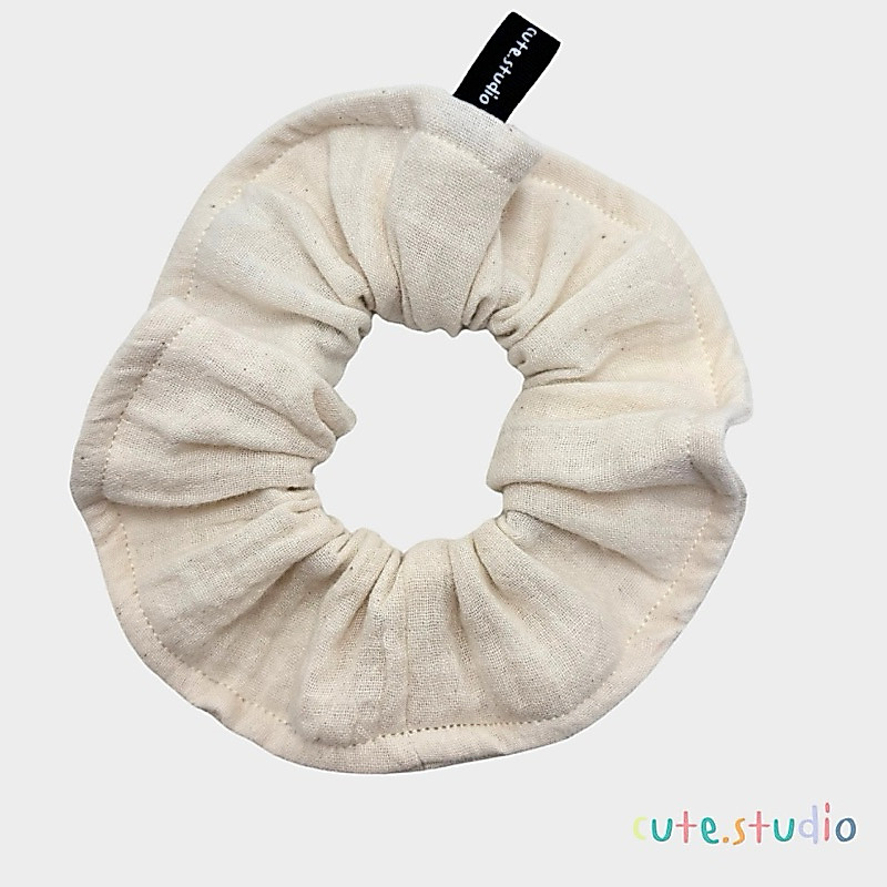 cute.studio•cotton puff ยางมัดผม ผ้าสาลูสองชั้น ผ้าฝ้าย100%