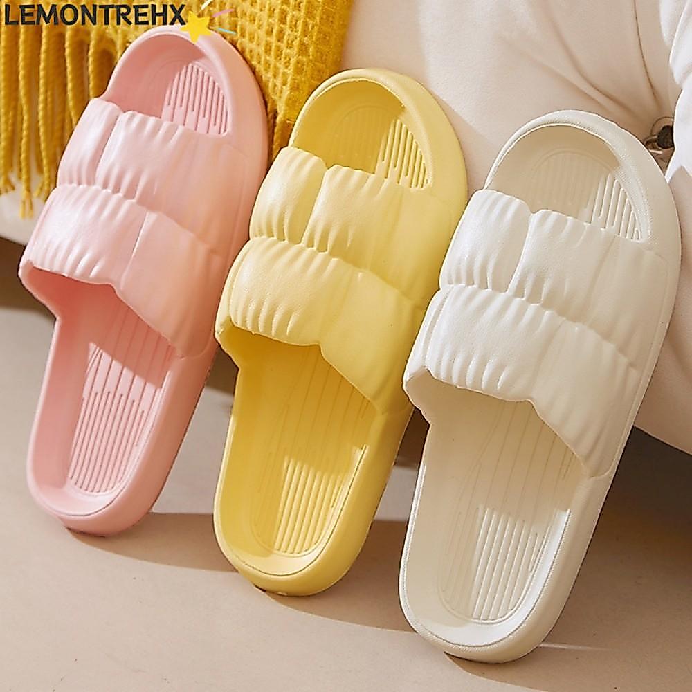 LEMONTREAL รองเท้าแตะในบ้าน, รองเท้าแตะในบ้าน EVA Soft Sole, รองเท้าบ้านในร่มแบบคลาวด์กันลื่นน้ําหนักเบาชายหาด