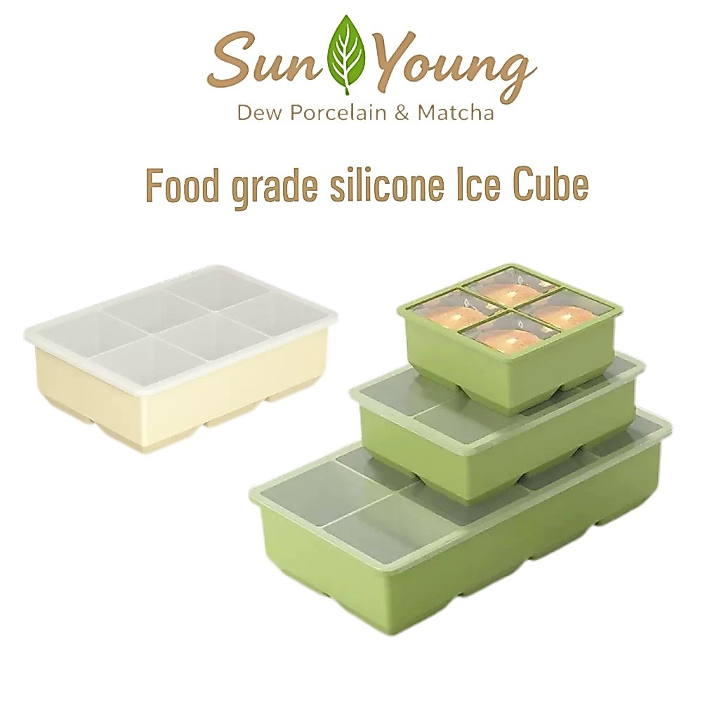🧊Ice cube Molds แม่พิมพ์น้ำแข็งซิลิโคน ถาดน้ำแข็ง 4/6/8 ช่อง แม่พิมพ์วุ้น พร้อมฝาปิด Food-Grade ปลอดภัยต่อสุขภาพ