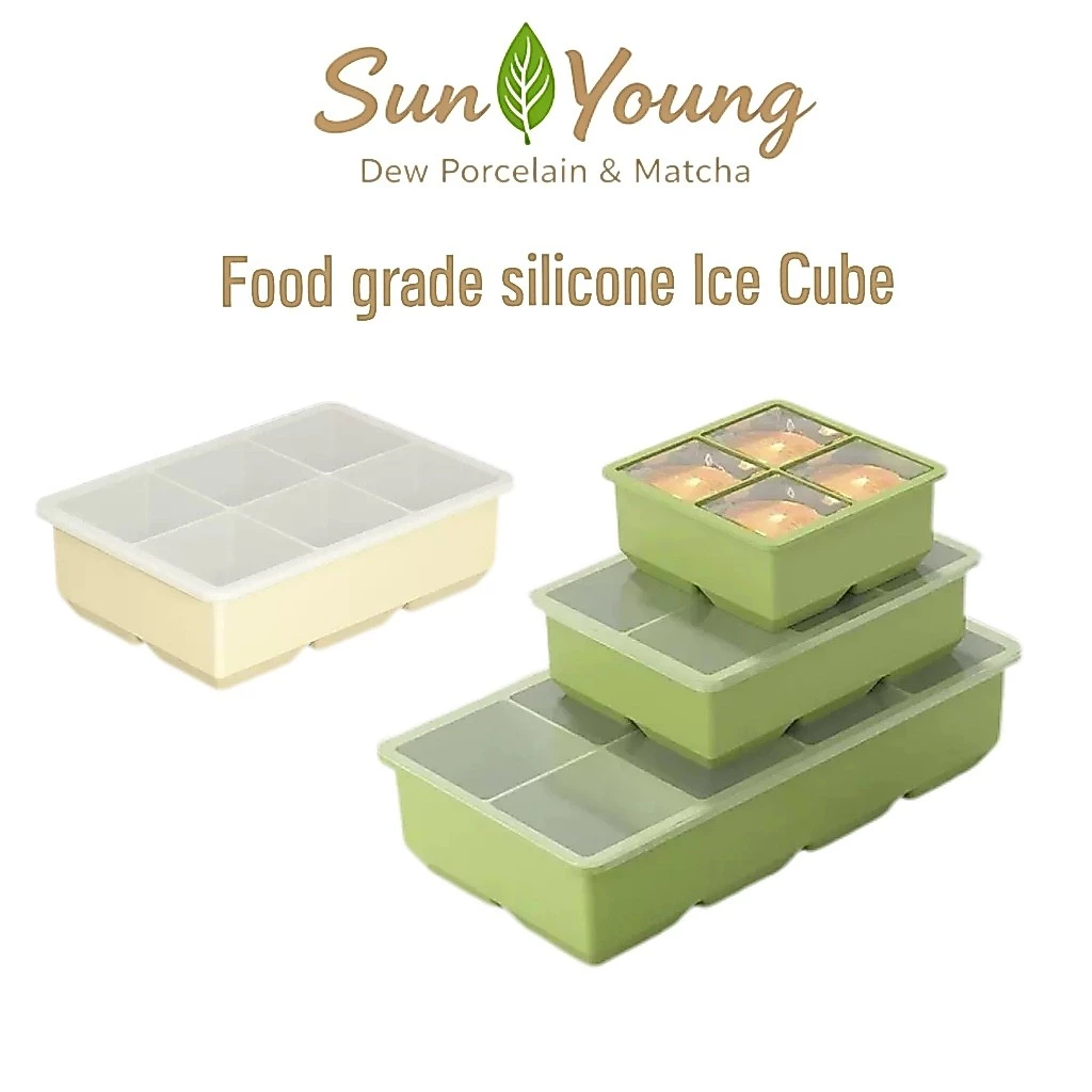 🧊Ice cube Molds แม่พิมพ์น้ำแข็งซิลิโคน ถาดน้ำแข็ง 4/6/8 ช่อง แม่พิมพ์วุ้น พร้อมฝาปิด Food-Grade ปลอดภัยต่อสุขภาพ