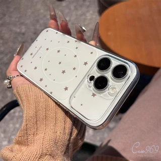 เคสไอโฟน 17 ใช้ได้กับ iPhone 13 15 11 17 12 16 14 Pro Max 14 15 16 plus 12 17 16 pro Air ดีไซน์ลายดาวสีน้ำตาลอ่อนละมุน