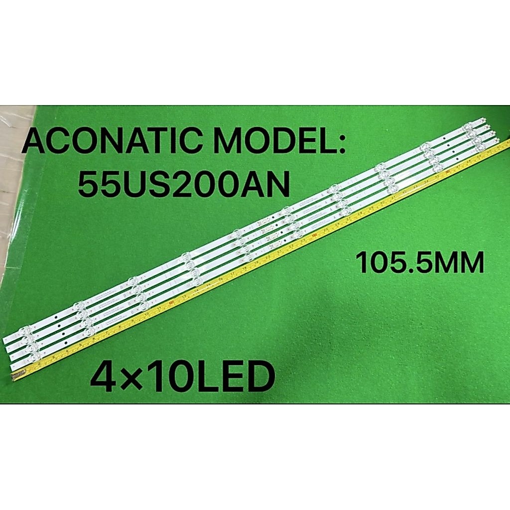 หลอดไฟ LED BACKLIGHT Aconatic 55TV  รุ่น 55US200AN อะไหล่แท้/ของถอดมือสอง4×10LED 105.5MM