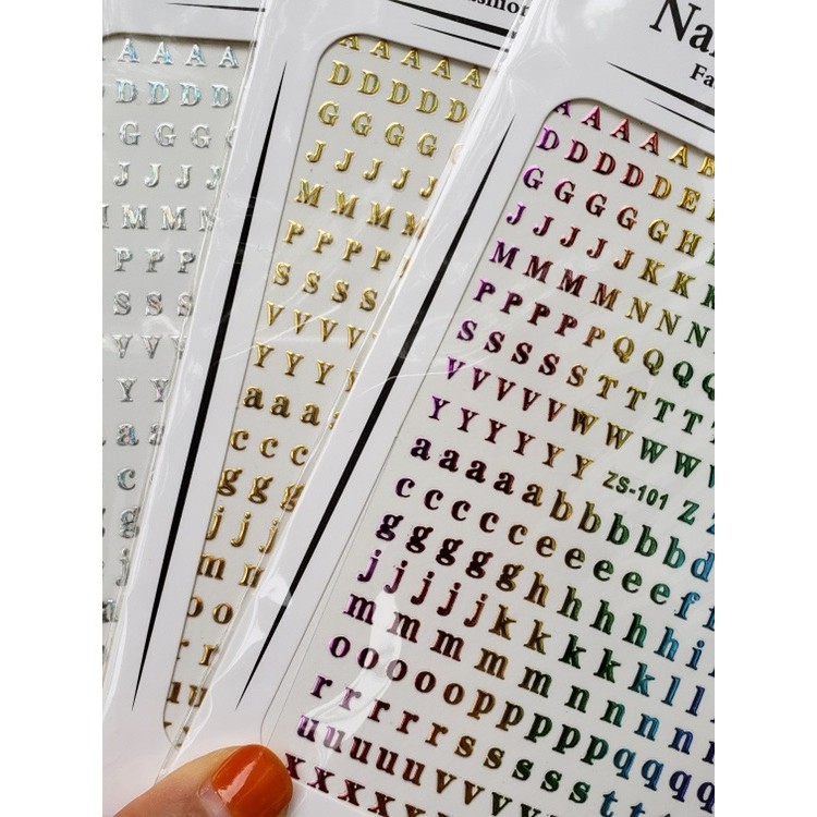 3mm5mm Nail Sticker Letter Sticker mini Color Letter Sticker mini Small Letter ตกแต่งภาษาอังกฤษ