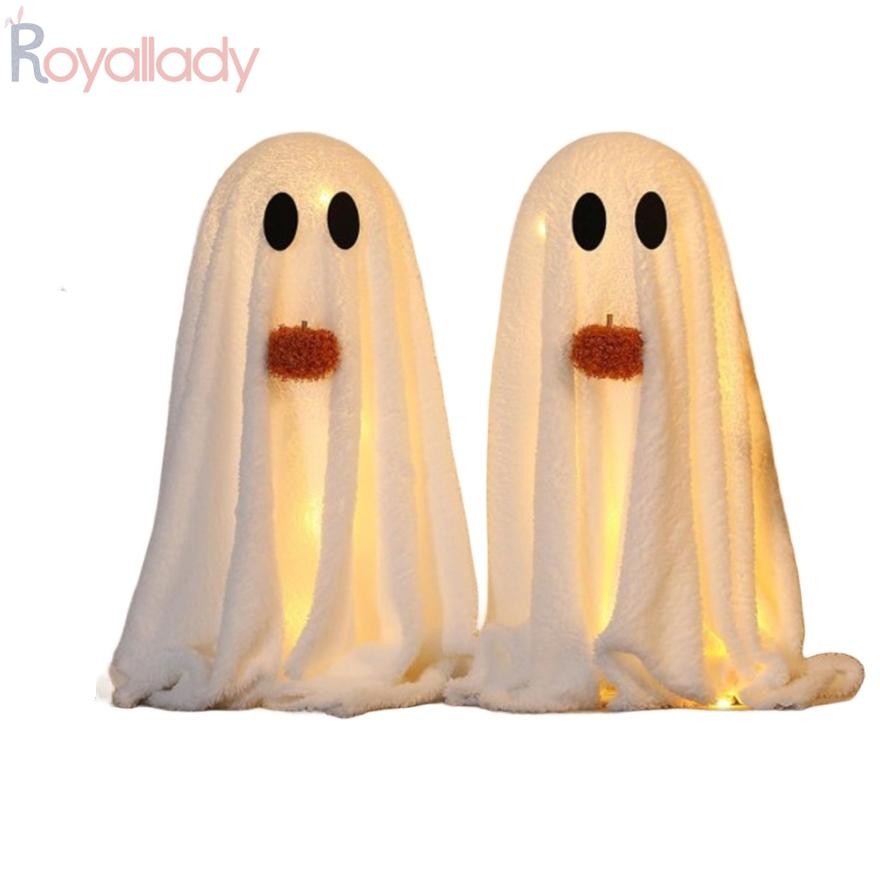 ตุ๊กตาฮาโลวีน Ghost Spectre 2 แพ็คพร้อมคุณสมบัติของแสง 20 5 นิ้วตกแต่ง