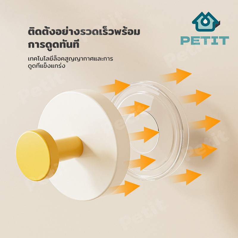 ตะขอดูดติด ติดกระจก ติดกระเบื้อง ไม่ต้องเจาะ แข็งแรง อเนกประสงค์ ดอปามีน สีสด ตกแต่งบ้าน - รูปที่ 4