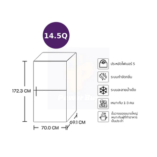 TOSHIBA ตู้เย็น 2 ประตู 14.5 คิว Inverter (น้ำเงินเข้ม) GR-RT558WE-PMT(52)