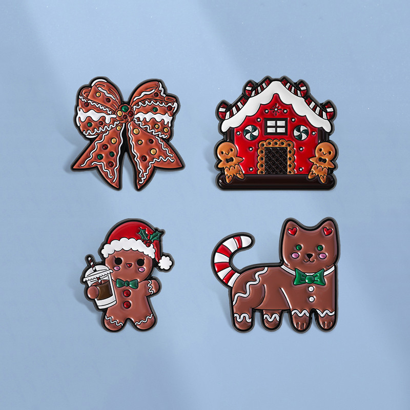 พวงกุญแจคริสต์มาสน่ารัก พร้อมเข็มกลัดและป้ายสำหรับตกแต่ง ของขวัญสำหรับเพื่อน