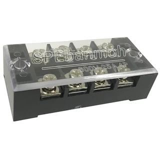 [ 1 ชิ้น ] TB2504 เทอร์มินอล 4 ช่อง 4P 25A 600V TB Terminal Block Screw Terminals 25แอมป์ เทอร์มินอลต่อสายไฟ Circuit ...
