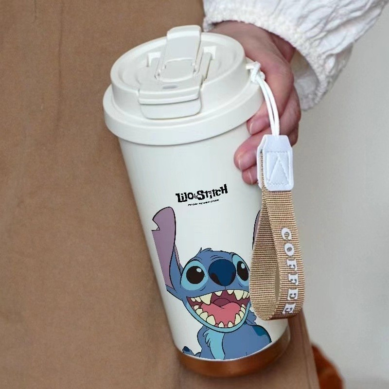 Stitch Thermos Cup by Starbao - ถ้วยกาแฟและนมหุ้มฉนวนแก้วเดินทางน่ารักสําหรับนักเรียนและใช้ในบ้าน