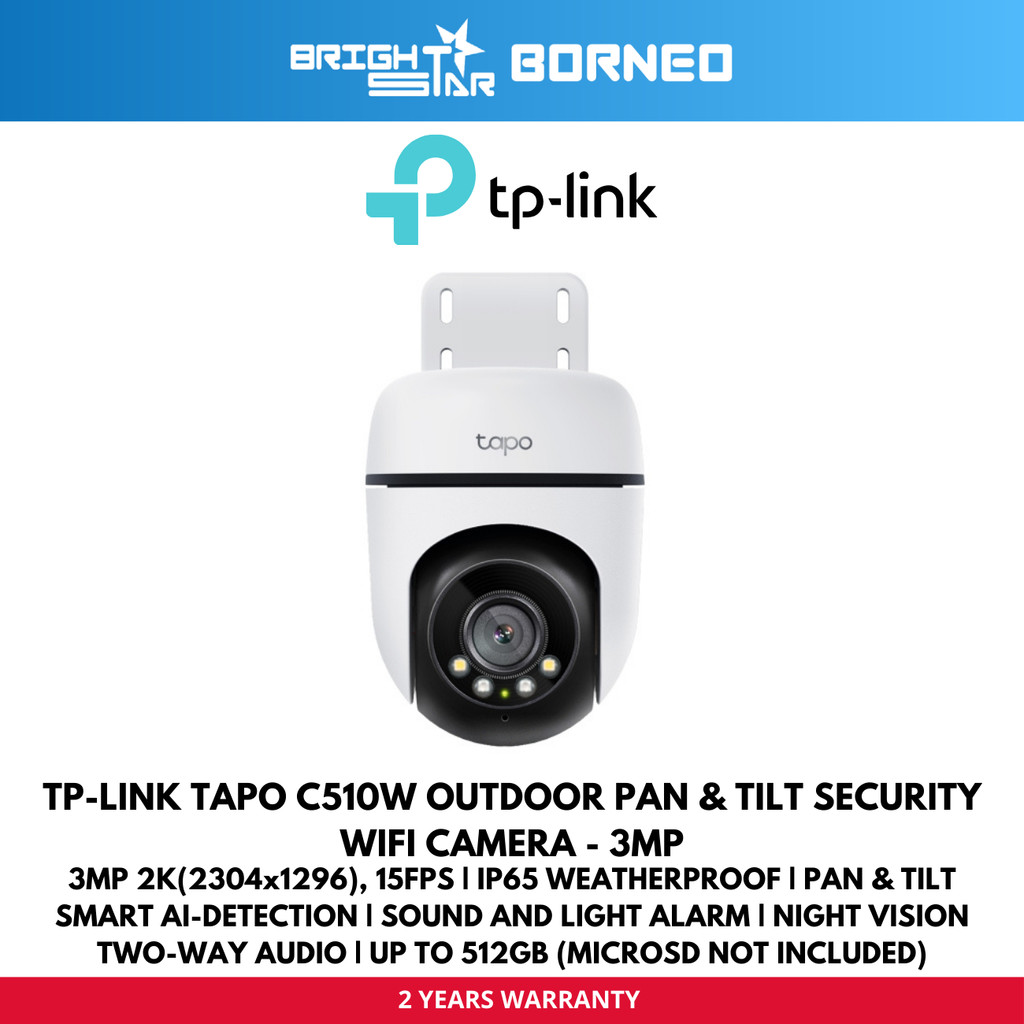 TP-LINK TAPO C510W Outdoor Pan & Tilt Security Wifi Camera - 3MP