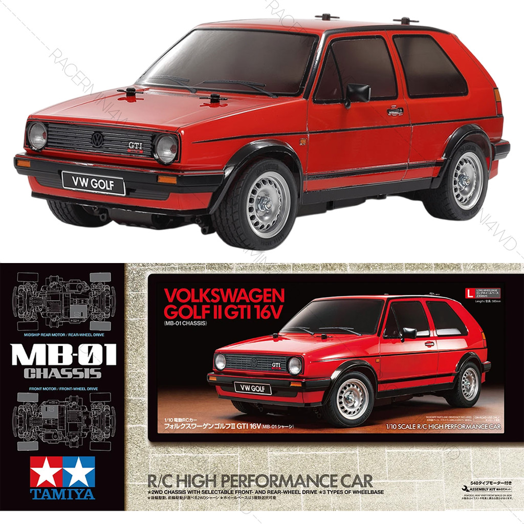 TAMIYA 1/10 R/C FF Volkswagen Golf II GTI 16V (MB-01 Chassis) 58748 58748A