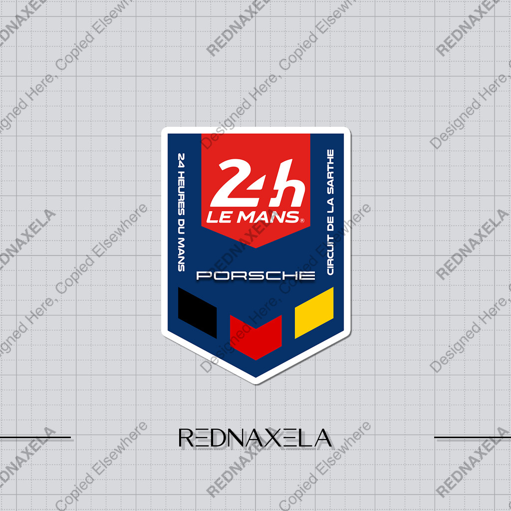 สติ๊กเกอร์ไวนิล 24 Heures Du Mans Mans Porsche Logo Outdoor High Quality Waterproof Sticker