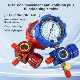 Brass High-Low Pressure AC Refrigerant Gauge Set R22/R32/R134A/R410A Refrigerant Charging