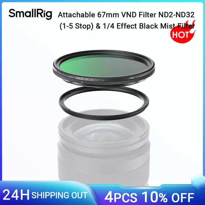 SmallRig 67 มม.แม่เหล็ก VND Filter ND2ND32 15 Stop & 1/4 Effect Black Mist Filter สําหรับ iPhone 16 