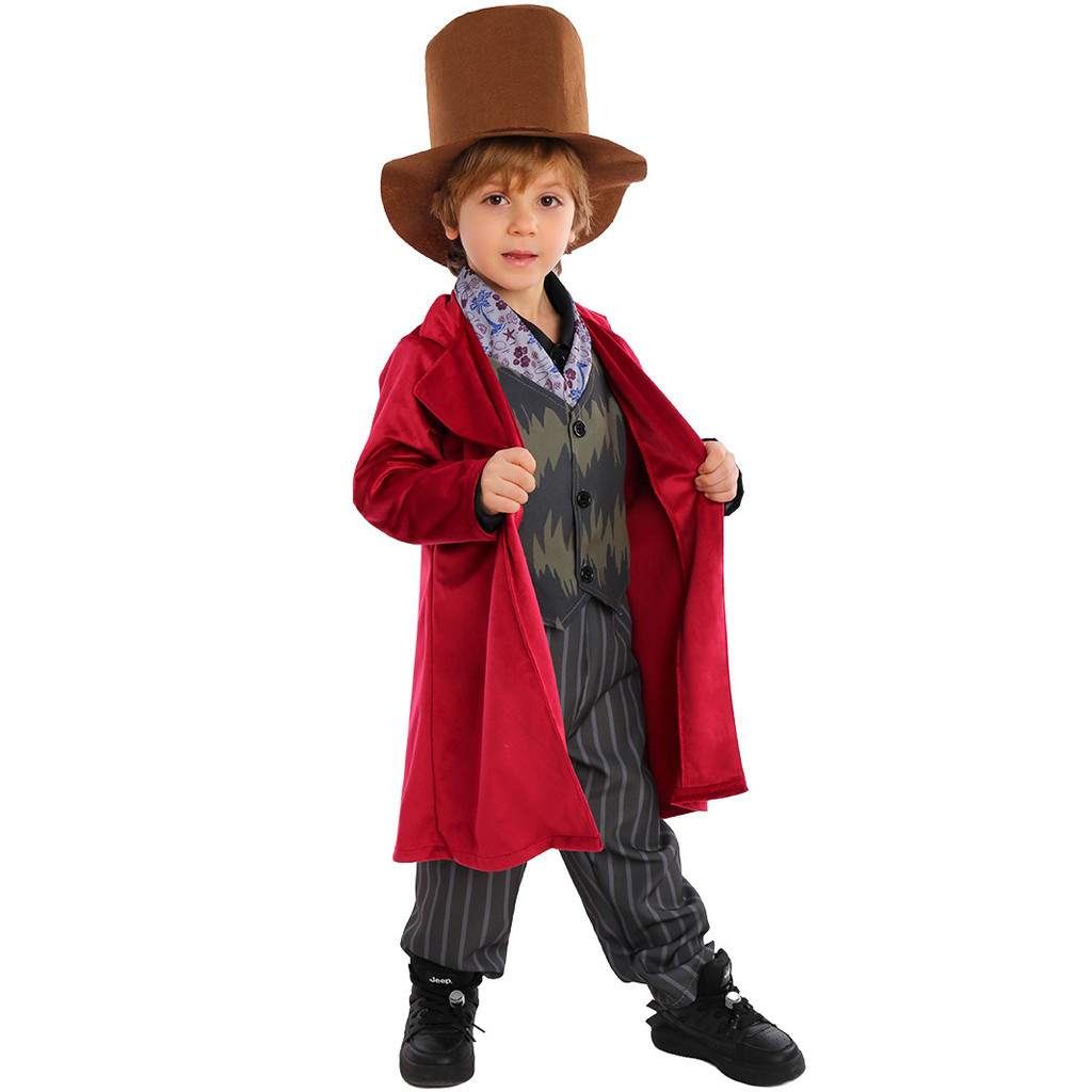 willy wonka costume for kids wonka cosplay Charlie and Chocolate Factory costume for kids