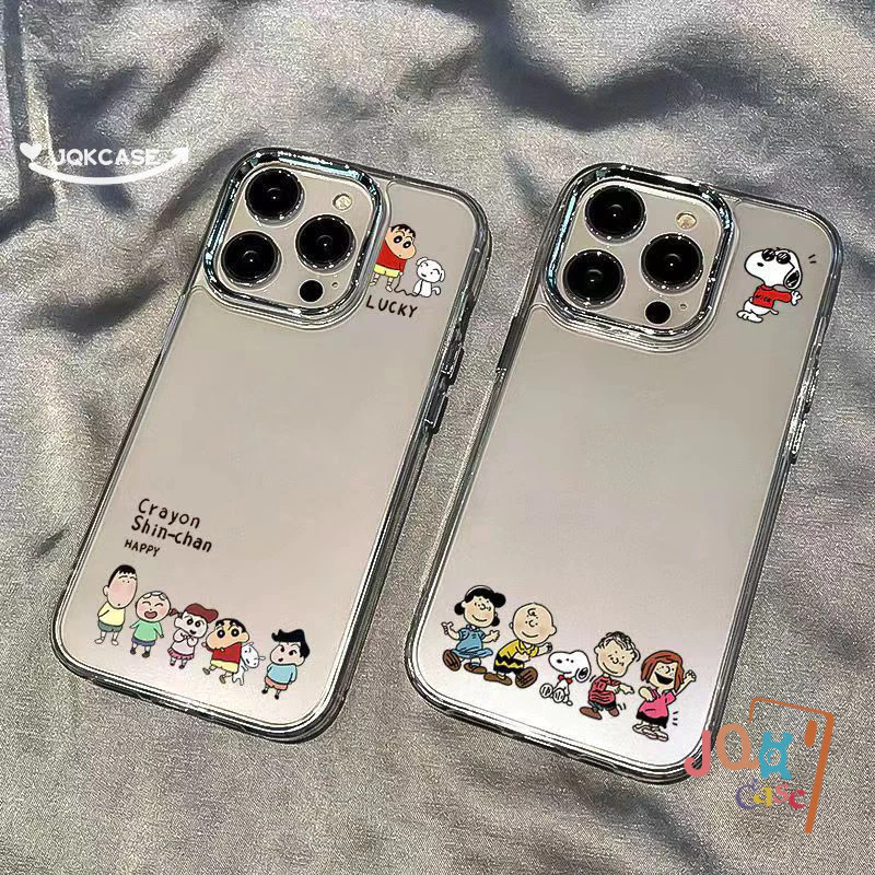 เคส ชินจัง เคสไอโฟน16 สำหรับ IPhone 17 12 13 16 15 11 14 Pro Max XR XS X 7Plus 8Plus Max 7 8 Plus SE เปลือกอ่อน เคสโลหะ
