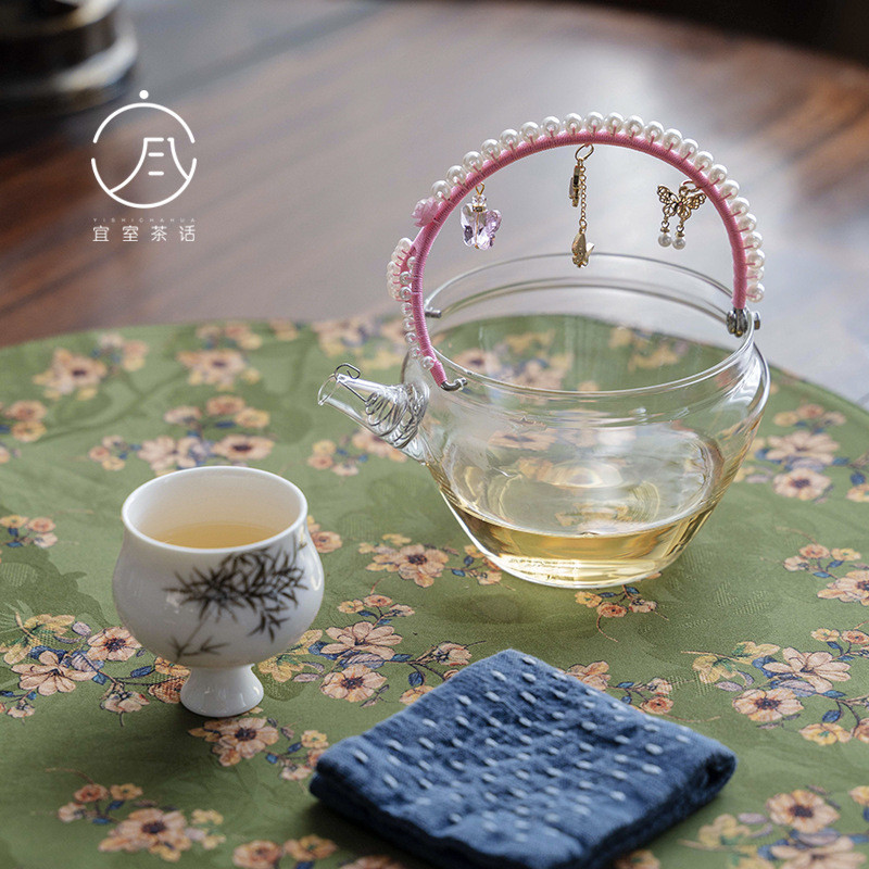 Yishi ชา Hua จี้ทําด้วยมือยกคานยุติธรรมถ้วยมูลค่าสูงแก้วสร้างสรรค์ชาทนความร้อนตู้น้ําชาอุปกรณ์ชาทะเล