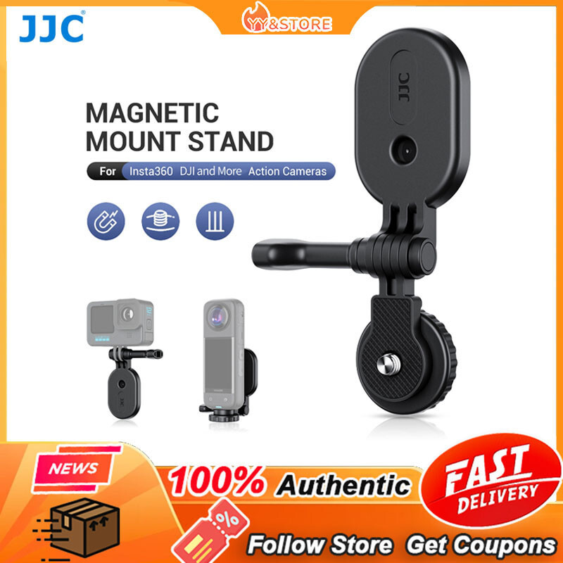 JJC Magnetic Mount Stand Car Camera Mount Base สําหรับกล้อง DJI Osmo Pocket 3/ Action 5 Pro 4 3/ Ins