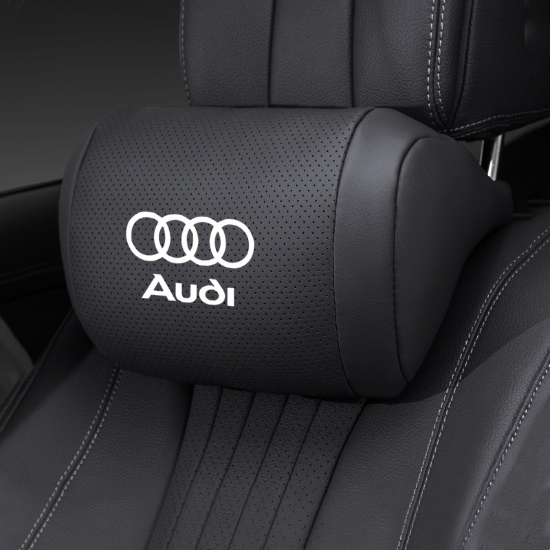 รถคอหมอนหนังPUรถHeadrestคอสนับสนุนหมอนคอรถสําหรับAudi A3 A4 A5 A6 A7 A8 Q3 Q5 Q7 Q8 L
