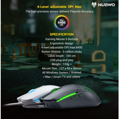 (มีส่งด่วน) มาส์ไร้เสียง Nubwo NM-94m MURDERER เมาส์มาโคร  ประกันศูนย์ 1 ปี - รูปที่ 5