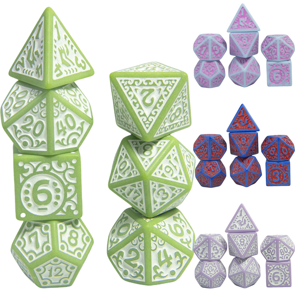 7pcs Digital Dice ชุดอะคริลิค Polyhedral ลูกเต๋าสําหรับเกมกระดาน As Entertainment อุปกรณ์ลูกเต๋า D4 