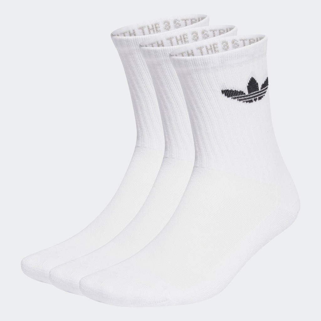 adidas ไลฟ์สไตล์ ถุงเท้าความยาวครึ่งแข้ง Trefoil Cushion (3 คู่) Unisex สีขาว IJ5616