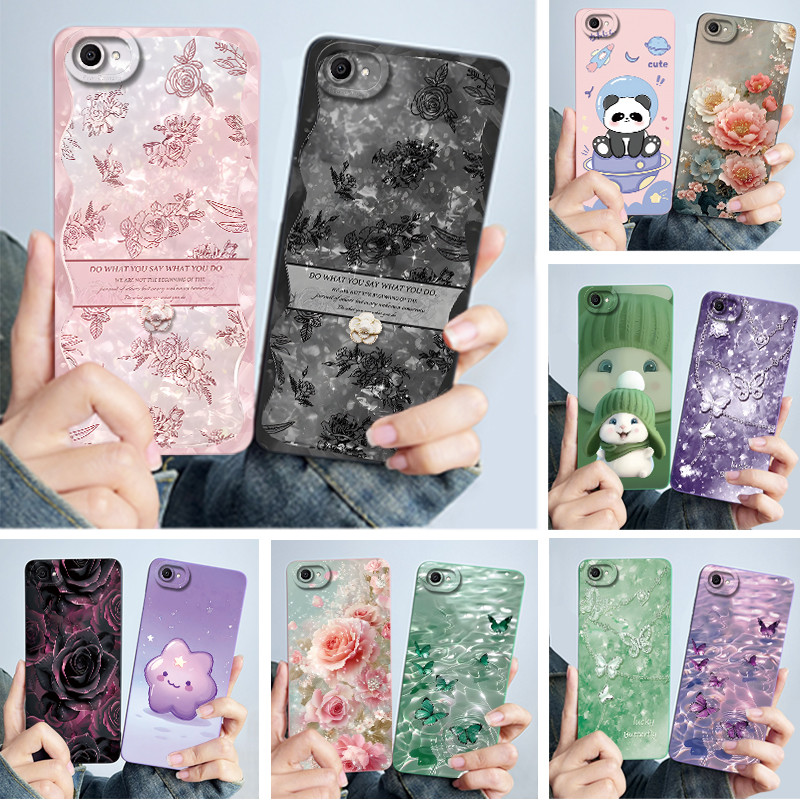 สําหรับปลอก vivo y66 y65 y67 V5s V5 Lite 1601 1609 1713 1612 1719 เคสโทรศัพท์แฟชั่นความเรียบง่ายภาพวาดสีน้ํามันดอกไม้ซิลิโคนอ่อนนุ่มกันกระแทกปกหลัง