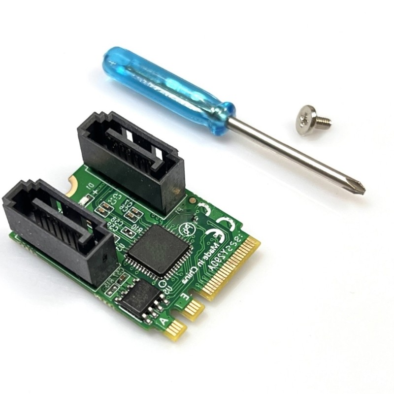 Blg M 2 A+E Key ถึง 2 พอร์ต SATA3 0 อะแดปเตอร์ขยาย ASM1061 ชิปขยายอะแดปเตอร์การ์ดรองรับ 6Gbps สําหรั