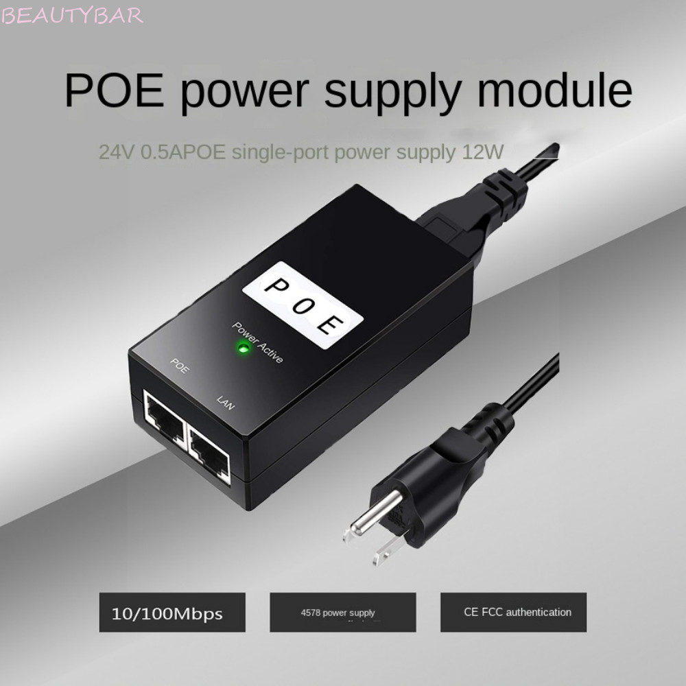 BEAUTYBAR8 POE Power หัวฉีด, 100Mbps 24V/48V 0.5A POE แหล่งจ่ายไฟ, Passive Power Supply เดสก์ท็อป IE