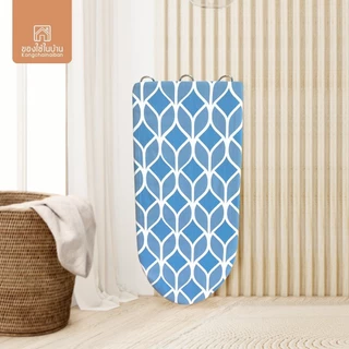 KANTAREEYA โต๊ะรีดผ้าแบบนั่งรีดบอร์ดใหญ่ 35x76-94x20 cm ผ้าcotton ขาสปริงและถาดลวด ชุบโครเมี่ยม
