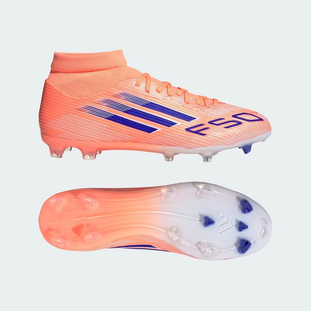 adidas ฟุตบอล รองเท้าฟุตบอลทรงมิดคัท F50 League Firm/Multi-Ground Unisex สีส้ม JI0888