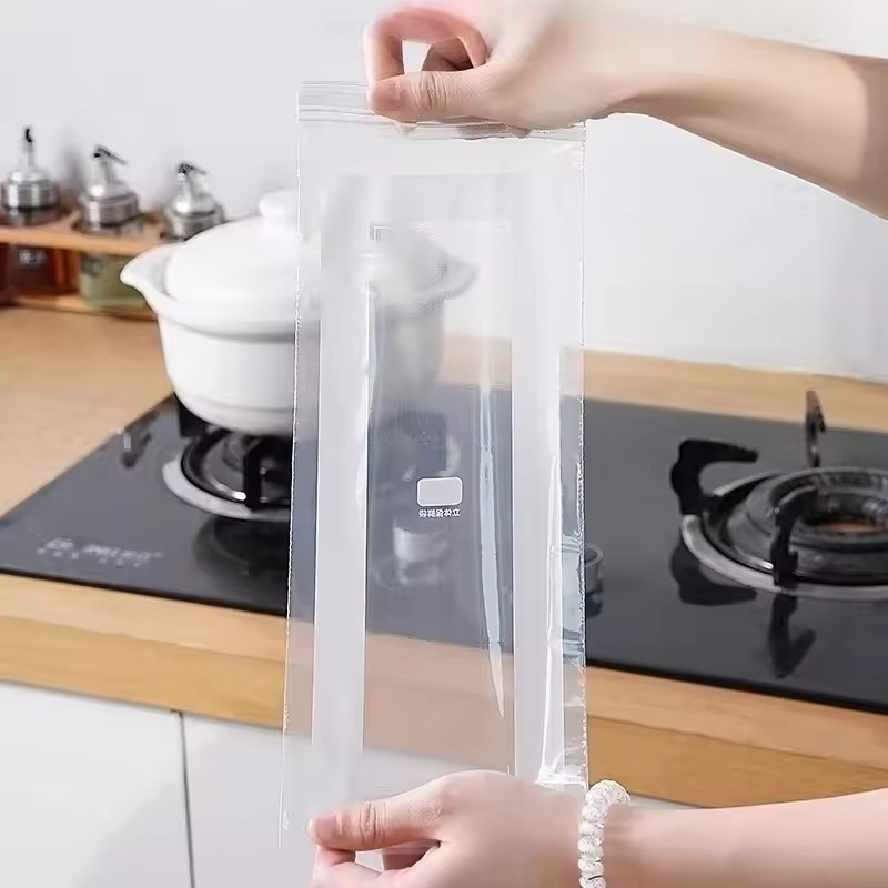 แถบยาวถุงเก็บสด-ถุงปิดผนึกยางคู่หนา-ถุงเก็บตู้เย็นเกรดอาหาร15/30/45/60/75ชิ้น - รูปที่ 4